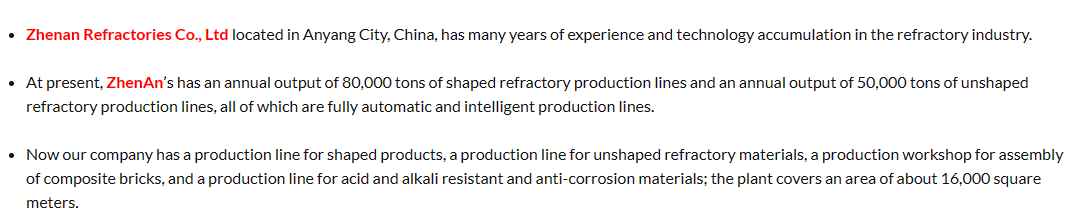 Zhenan Refractories Co., Ltd Zhenan Refractories Co., Ltd
